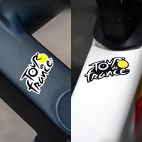 Cycling Race Themed Yellow Dot Vinyl Sticker Waterproof Decal for Road Bike Mountain Bike Laptop Decor