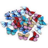 10pcs 19x16mm Butterfly Charms Alloy Metal Enamel Charm Pendant For Necklace Bracelet DIY Jewelry Making Accessories Findings