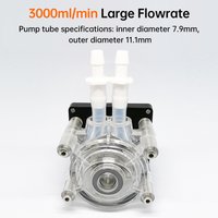 GROTHEN DC 24V Peristaltic Pump Large Flowrate Liquid Dosing Pump 3000ml/min 3 Rollers with Food-grade PHARMED BPT Tube