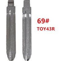 10pcs 69# TOY43R Metal Uncut Blank Flip Remote Key Blade for Subaru Greatwall Toyota for Keydiy KD Xhorse VVDI JMD Car Key Blank