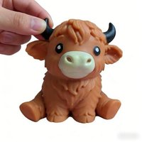 Cute Highland Cow Squishies Stress Toy 6 Inch Soft Squeeze Fidget Stress Balls for Adults, Slow-Rising Stress Relief Fidget Toy