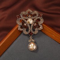 creative rhinestone baroque hollow pendant brooch women's simple suit pin accessory