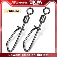 9KM 25Pcs Fishing Swivels Snap Stainless Steel Snap Fishing Rolling Swivels Saltwater Coastlock Snap Connector Tackle
