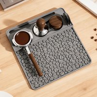 Espresso Tamping Mat, Compatible with Portafilters, Professional Silicone Barista Station with Tool Slots, Heat Resistant Mat