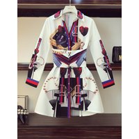 Spring Summer Single Breasted Shirt Dress Women 2023 New Fashion Print Girls Lady Long Sleeve Belt Waist Dresses Outfits Femme