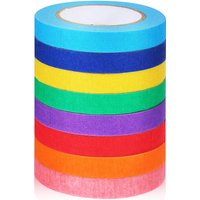 8 Rolls Colored Masking Tape Decorative Paper Tape for Car Painting Wall Labeling Watercolor Drafting Scrapbooking Crafting