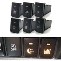 For Mitsubishi Outlander 2013-2020 Power On Off Car Orange LED Light Front Rear Fog lamp Button Mirror Heating Switch Button