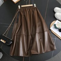 Autumn Winter Elastic Waist Loose Simplicity A-line Skirt Street Casual All-match Half Body Skirt Vintage Fashion Women Clothing