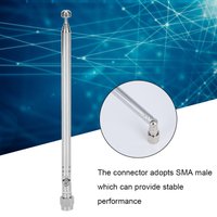 SMA Male Telescopic Antenna Telescopic Antenna SMA Male Connector Silver Alloy for LimeSDR Radio Communication 40MHz-6G Antenna