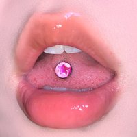 1Pc All-Season Trendy Color Gradient Star Titanium Steel Tongue Ring Edgy Girl Piercing Jewelry Gift