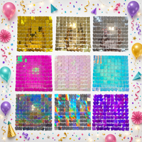 Glitter Square Shimmer Sequins Wall Backdrop Panels for Birthday Wedding Party Background Home Storefront Advertising Decoration
