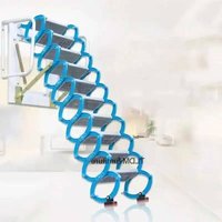 Simple Folding Outdoor Attic Platform Telescopic Double-layer Ladder Wall-mounted Ladder Telescopic Step Ladder Home Staircase