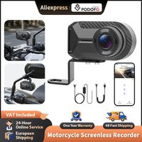 Podofo 1080P HD Mini Bildschirmlose Motorrad-Dashcam IP66 Wasserdicht 110° ° Kamera mit Schleifenaufzeichnung Motorrad-Videorekorder
