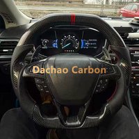Real Carbon Fiber Steering Wheel For Ford Mondeo Fusion MK5 Edge 2015 2016 2017 High Quality Leather Sport Custom Style