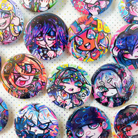 Dangan ronpa V3 Killing Harmony 2.25 Inch Pin Badges Lovely Character Buttons Cosplay Decor Pair Gift for Fans