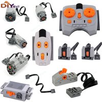 MOC Funkcje Zasilania Silnik M/L/XL Skrzynka na Baterie Odbiornik Zdalnego Sterowania IR do Samochodów RC Robotów Modeli Klocków Technicznych Części Modyfikowane