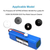 14.4V 5200mAh 2P4S Lithium Battery (Robot Vacuum Battery) for Xiaomi Yunmi S9, Ruimi R1, Roidmi Eve Plus (14.8V Compatible)