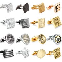 High quality brass crown cufflinks for men's weddings French shirt badges carved flower cufflinks, factory direct wholesale