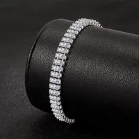 Popular Brands 925 Sterling Silver Elegant Crystal Bracelet For Women Fine Jewelry Engagement Wedding Party Gifts 18CM