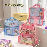 Schoolbag Shape Candys Packaging Bags Cute Snack Cookie Candy Bag Kids Day Gifts with Handle Party Birthday Kids Gift 5pc set