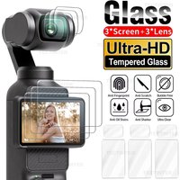 Tempered Glass For DJI OSMO Pocket 3/4 Screen + Lens Protectors 9H Hardness Protective Film For DJI Pocket 3/4 Accessories