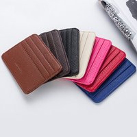 Portefeuille de poche avant Ultra mince pour hommes et femmes, avec fentes pour cartes, porte-cartes de crédit de voyage, pince à billets
