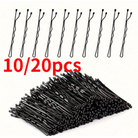 10/20pcs Invisible Wave Bobby Pins,Durable Metal Hair Clips for Women, Simple Solid Color Barrettes with Storage Box.Hairpin
