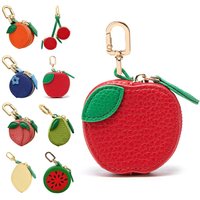 Fruit Shape Cherry Design Fruit Charm Coin Purse Blueberry Peach Cute Key Chain Mini Pouch Wallet Gift