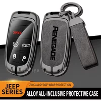 Zinc Alloy Car Key Case Cover Shell Fob For Jeep Renegade Remote Control Protector For JEEP RENEGADE Key Cover Auto Accessories