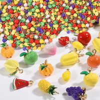 8pcs 3D Fruit And Vegetable Pineapple Grape Watermelon Pumpkin Chili Lemon Pendant Diy Handmade Popular Necklace Jewelry Pendant
