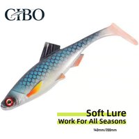 CIBO All Season Soft Fishing Lure 3D Simulated Scale Eyes T-Tail Swimbait 140mm 200mm Freshwater Saltwater Bait For PredatorFish