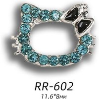 10Pcs Nail Accessories Katie Cat Alloy Full Diamond Japanese Cartoon Cute Cat Jewelry Design Nail Decoration