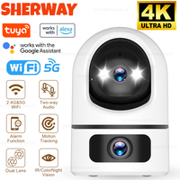 Tuya 5G WiFi Dual Lens Security Camera Indoor 4K 8MP Home Pet Camera Auto Tracking Baby Monitor Color Night Vision Surveillance