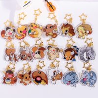 Anime Pokemon Onix Weedle Dragonite Meowth Cubone Ninetales Eevee Pidgeot Acrylic Keychain Car Bag Pendant Gifts 5cm