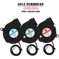 5/10PCS 5015 5V/12V&24V Cooling Turbo Fan Brushless 3D Printer Parts 2Pin For Extruder DC Cooler Blower Part Black Plastic Fans