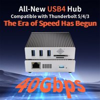 USB4 40Gbps 6 in 1 Hub With 10G Ethernet Adapter, 3 USB-A Ports, TF/SD Card Reader, Thunderbolt Compatible Docking Station