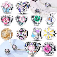 Unicorn Heart Floral Butterfly Original Charms Silver Plated Beads Fit Bracelets Bag Keychain Charms Diy Women Gift Accessory