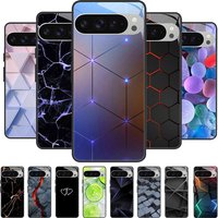 For Google Pixel 9 Pro XL 8 8A 7 7A Case Silicon Bumper Tempered Glass Phone Cases For Pixel 8 Pro 9A Hard Shell Back Covers