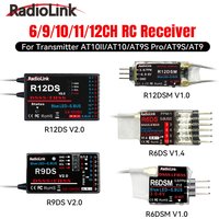 RadioLink RC Receiver R12DS R12DSM R9DS R6DS R6DSM 2.4G 6/9/10/11/12CH Receiver for AT10/AT9S/AT9