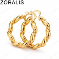 New 18K Gold 30mm Round Twisting Rope Hoop Earrings For Women Engagement Wedding Birthday Party Charm Jewelry
