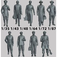 Town Resident Civilians Man Resin Figures 3D for Scene Diorama HO Scale Models of Railway Vehicles Car 1/35/43/48/64/72/87