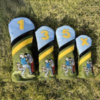 1pc/4pcs Funny Design Golf Club Head Cover, Golf Accessories