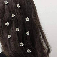 10pcs Sweet Hair Accessories Flower Clips with Braided Pigtails for Hairstyle Decoration