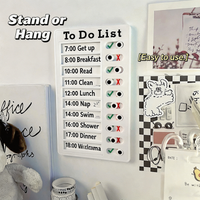 White PVC To Do List Board, Reusable Daily Task Tracker, Stand/Hangable Habit Tracker for Office & Home