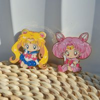 Classic Japanese Anime Magic Moon Girls Enamel Pins Lapel Pins for Backpack Brooch for Clothes Cosplay Accessories Badges