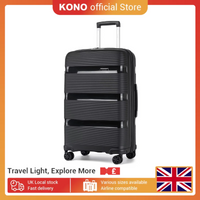 KONO Hardshell Suitcase, Lightweight Polypropylene Luggage with 4 Spinner Wheels & TSA Lock, 19/24/28 Inch Multiple Size Optional Large Capacity Travel Case