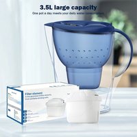 3.5L Household Alkaline Water Filter Pitcher BPA Free Activated Carbon Filter Cartridges Kettle