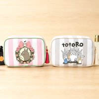 Totoro Women Makeup Bag Portable Anime Cartoon Toiletry Bags Female Cosmetic Pouch Cute Travel Storage Bags Zipper Wash Bag Gift