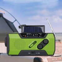 Portable Hand Crank Radio, Emergency Weather Radio Solar Powered,AM/FM, SOS Alarm, LED Reading Lamp, Flashlight,2000 mAh Battery