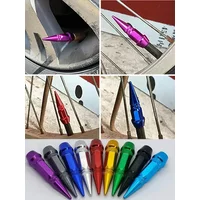 AliExpress NONE 4Pcs Universal Aluminum Car Styling Tunning Tire Valve Stem Cap Spike Shaped Bullet Metal Dust Covers Lid for Bicycle Motorcycle